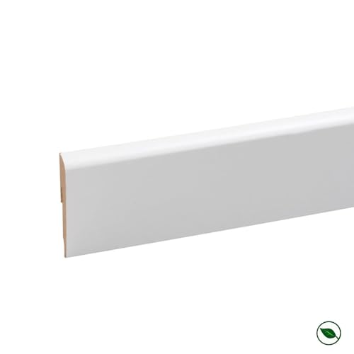 Plinthes MDF Blanc 120mm lot de 4 pièces clipsables de 2m40