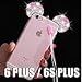 iPhone 5/5S/SE/6/6S/6+/6S PLUS Case, 3D Mickey & Minnie Mouse Crystal Diamond Bling Rhinestone Ears Clear TPU Rubber Silicone Cover with Lanyard & Stylus Pen (iPhone 6+/6S+ Plus)