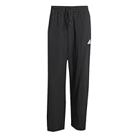 adidas Herren Essentials SMALL Logo Woven Open Hem Pant, Black/White, XXL
