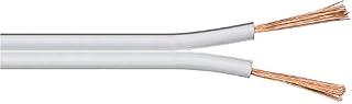 electrosmart 100m White Loud Speaker Cable Wire - Multi-Strand - Ideal for Car Audio & Home HiFi - Outside Dimensions of Cable: 4mm x 2mm