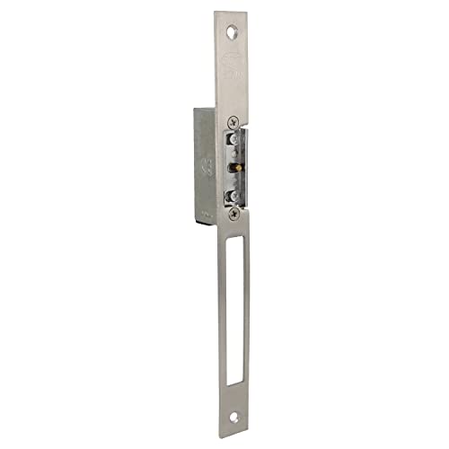 Amig - Abrepuertas Eléctrico de Embutir para Puertas,Plateado, Mod, 50, 250 x 22 x 3 mm, Amperaje: 1,1 A, Incluye Bobina de 8-12 V de Corriente Alterna, Cerradero para Portales, Tiendas u Oficinas