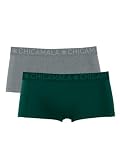 Muchachomalo Chicamala - Boxer Donna - Confezione da 2 - Lunghezza normale - Mutande Donna - Lingerie - Boxer - Intimo - Abbigliamento - 95% Cotone - Abbigliamento Donna, grigio., L