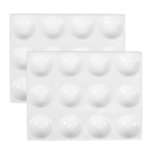 Homoyoyo Spot Plates 12 Wells Cell Culture Plate Lab Ceramic Reaction Board for Laboratory Experiment Chemical...