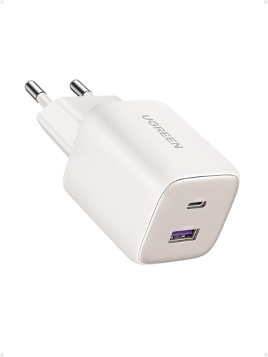 UGREEN Nexode Cargador USB C GAN de 35W, Enchufe Type A de 22,5W Compatible con Galaxy S24/S23/S22/S21, Pixel 8 7 6 6a, iPhone 16/15/14/13, iPad Pro/Air/Mini, MacBook M3 Azul