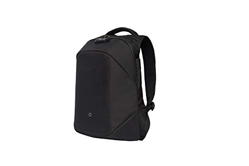 Travel Fusion Anti-theft Laptop Backpack, Black, USB Charging Port, Security Cable, and Combination Lock