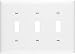 Pass & Seymour TP3WCC12 White 3-Toggle Opening Nylon Wall Plate - Quantity 1