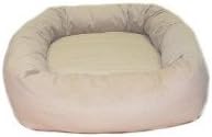 Oblong Memory Foam Donut Dog Bed Color: Taupe Microvelvet, Size: Small (24" L x 24" W)