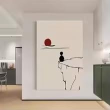 Tableau abstrait noir et gris style moderne sur toile 50x70 cm