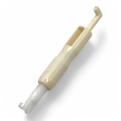 Image of ZENITH Threader Plastic White Long Pressure Foot Snap on Type for Automatic Electric Low Shank Sewing Machines Suitable for Usha Janome Brother Singer etc White (Threader Plastic White Long)