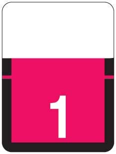 Doctor Stuff - File Folder Labels, Number 1, Tab Products 1306 Match - A1306 Series Chart Stickers, Red, 1" x 3/4", #1, 500/Roll