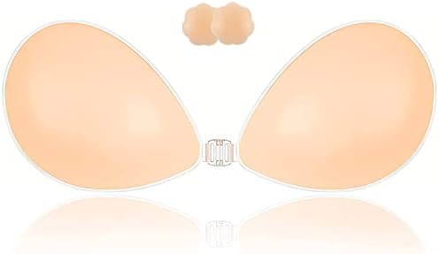 2 Pairs Adhesive Bra 2023 Upgrad Sticky Invisible Backless Strapless Push Up Bras for Womens Sticky Bra Nipple Bras