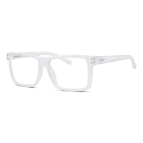Eyekepper Oversized Reading Glasses Square Large Frame Readers for Men and Women - Transparent +1.50