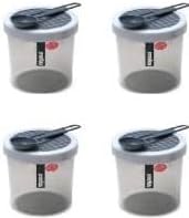 Nayasa Superplast Retro 92 Containers - Set Of 4 //500 Ml Grey & Brown - Plastic
