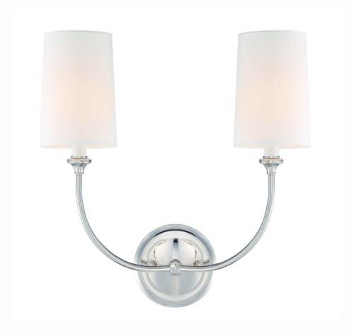 Image of Crystorama Libby Langdon Sylvan 2 Light Polished Nickel Bathroom Vanity