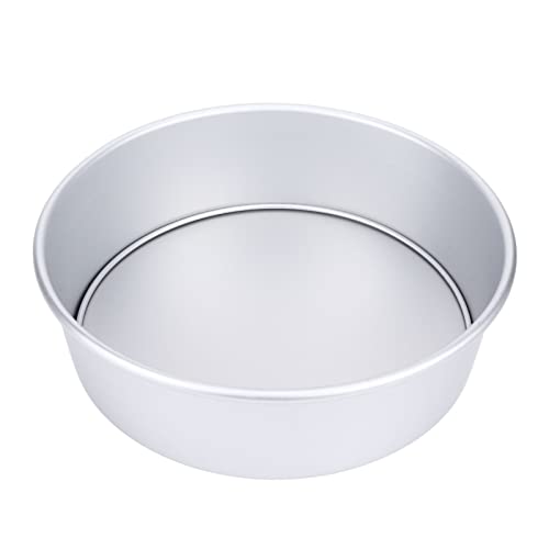 Bvznmilhd Molde redondo para pasteles de 10 pulgadas, molde para hornear de aluminio anodizado con base extraíble, moldes para pasteles antiadherentes para pastel de mousse de queso, moldes