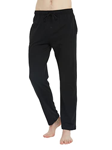 U2Skiin 2 Pack Mens Pajama Pants Soft, Lightweight Lounge Pant With Pockets Sleep Pj Bottoms For Men(Black&Light Grey Mel,L) #TOP1