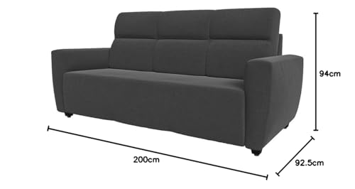 Image of Wakefit Sofa Set | 3 Year Warranty | Sofa 6 Seater, 6 Seater Sofa for Living Room, Wooden Sofa Set, Sofa Set 3+2+1 Seater - Belize(Malphino : Smoke Grey)