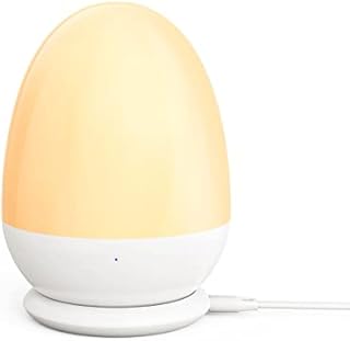 JolyWell Night Lights for Kids with Stable Charging Pad, Touch Control&Timer Setting, ABS+PC Baby Egg Lamp for BreastfeedingWhite