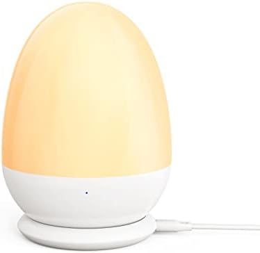 JolyWell Night Lights for Kids，Baby Night Light with Stable Charging Pad, Touch Control&Timer Setting, ABS+PC Baby Egg Lamp for Breastfeeding，White