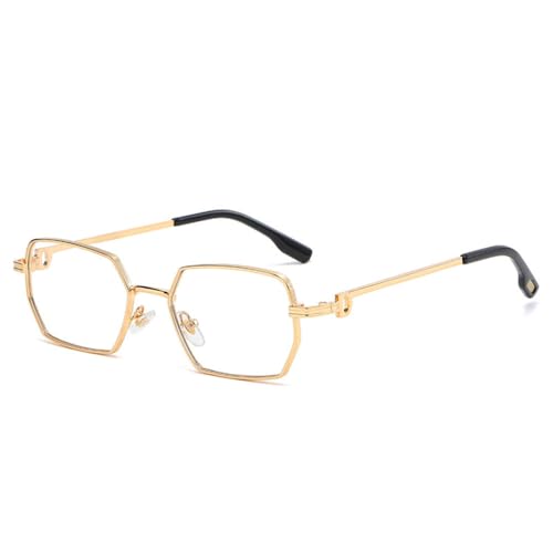 Lunettes de soleil carrées rectangle en métal or clair MUTYNE taille unique pour hommes et femmes