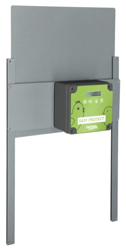 Kerbl Automatische Hühnertür Komplettset EasyProtect, mit Lichtsensor, B x H 32,5 x 58 cm, Batterie oder Netzbetrieb, 70590