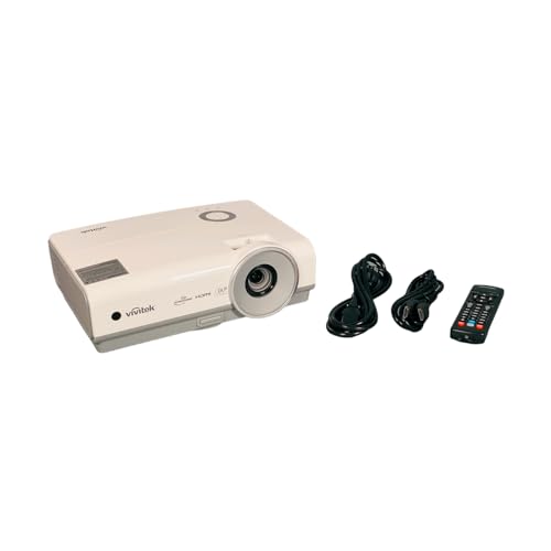 Image of ViviTek D859 DLP Projector 3600 ANSI HD 1080i HDMI, Bundle Remote Control Power Cable HDMI Cable (Renewed)