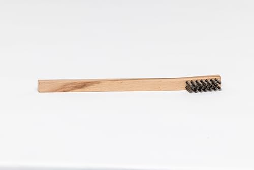 Image of PFERD Wooden Handle Welder's Toothbrush Scratch Brush, .006 Stainless Steel, 3 x 7 Wire Rows, 7-1 /2 inch Length x 1 /2 inch Width (Pack of 36) - Part 85055