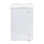 Willow W99CFW Freestanding 99L Chest Freezer with Removable Storage Basket, Suitable for Outbuildings and Garages, 4* Freezer Rating - White