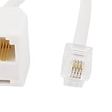 sourcing map Phone Line Splitter, RJ11 6P4C Modular Handset to Double RJ11 6P4C Socket Connector Adapter for Landline, Modem, Fax Machine, 2 Way Cell Phone Jack Line Converter for Home Office - Image 4