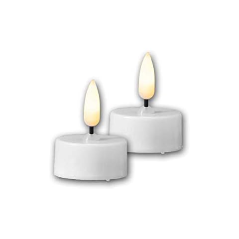 Juego de 4 Velas LED 3D FLAME blancas con temporizador Cover