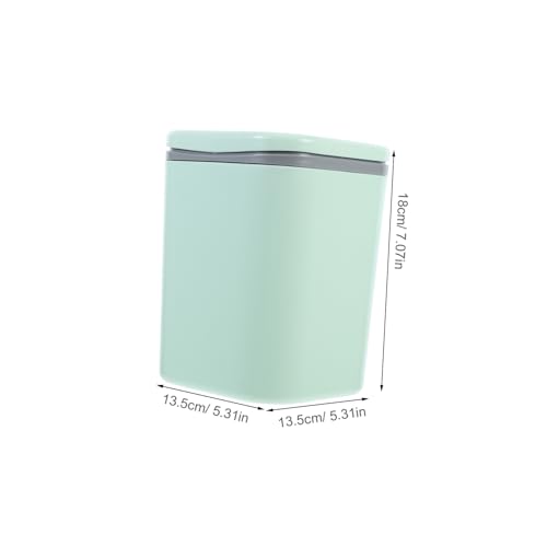 Bote de basura mini rectangular con tapa verde miniatura 2