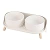 Elevated Ceramic Dog Bowl Set – Double Dog Feeding Bowls with Stand Splash Proof – Raised Dishes for Food and Water – Ideal for Small to Medium Dogs – 2 x 850 ml – 28.74 oz