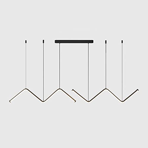 Suspension LED dimmable en métal noir luminaire géométrique pour plafond de salle à manger
