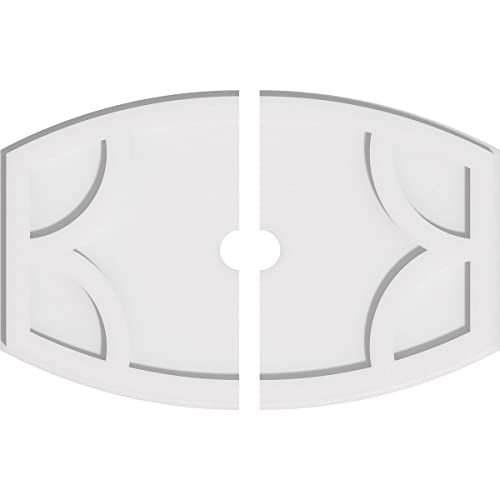 Image of Ekena Millwork CMP24X16KY2-02000 Kailey Architectural Grade PVC Contemporary, Two Piece Urethane Ceiling Medallions 24 inchW x 16 inchH x 2 inchID x 13 inchC x 1 inchP