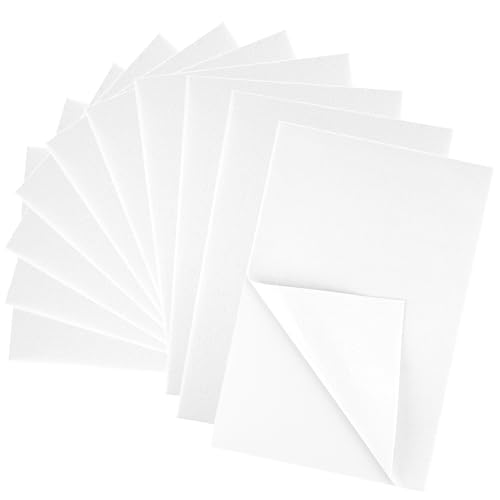 BOUBONI 10PCS White Self Adhesive Felt Fabric Sheets Sticky Felt Sheets for Craft Supplies Art Home Making(8.3