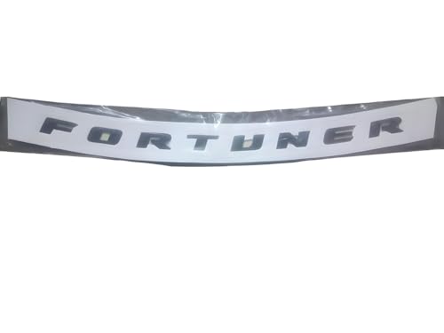 3D Chrome Fortuner Bonnet Letters – Self Adhesive Chrome Logo Name Emblem Badge for Toyota Fortuner – Car Exterior Accessory Silver Color 1 Set