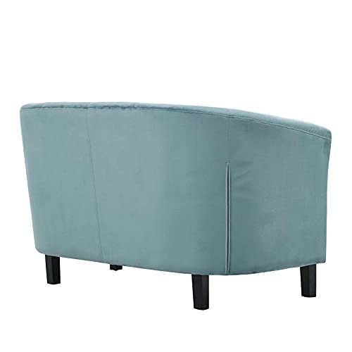 Modway Eei-2615 Prospect Velvet Upholstered Contemporary Modern Loveseat In Sea Blue #TOP3