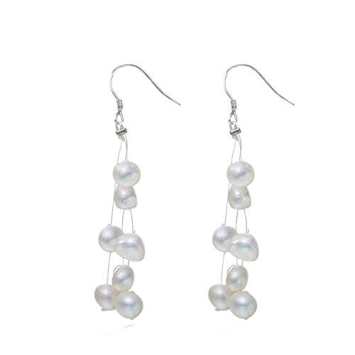 Boucles d'oreilles perles pour un mariage élégant ou une soirée chic en robe noire