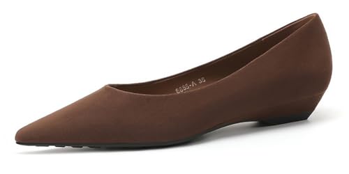 Niction Suede Flats for Women Casual Trendy Fall Pointed Toe Flat Shoes Cute Mary Jane Ballet Flats Shoes Comfortable Dressy Work Flat 2025