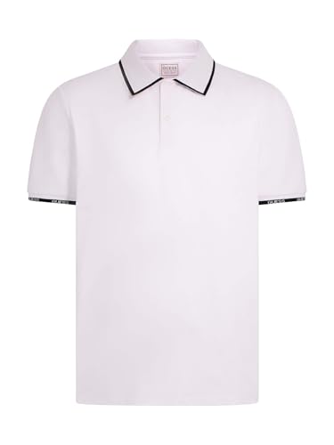 GUESS Men's Eco Short Sleeve Paul Pique Tipping Polo