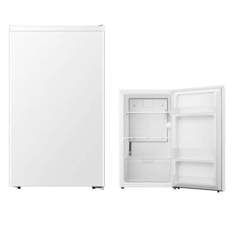 PKM KS94E Vollraumkühlschrank 92 Liter | Weiß | 2 Liter Flaschenfach | Wechselbarer Türanschlag | Flüsterleise mit 40 dB | Gemüseschublade | Freistehend | Energieeffizienzklasse E