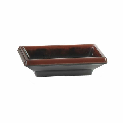 A-to-Z Supply 1901TM Sauce Dish, 2 oz., 3-3/4" x 2-1/2", Rectangular, Break-Resistant, Dishwasher Safe, BPA Free, Melamine, Tenmoku, NSF, Pack of 12