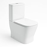 Novo bath - Inodoro Compacto Rimless Serie Mónaco – Estilo Tipo The Gap, Pegado a Pared