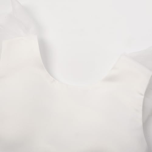 Uhnice Sleeveless Flower Girl Dress with Removable Bow and Tulle Ruffle Detail Elegant Princess Outfit for Wedding Party3