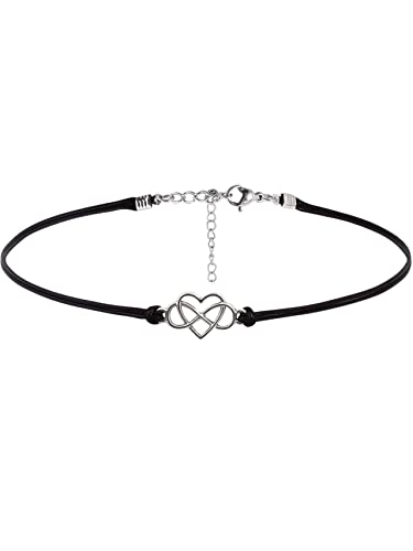 Sacina Goth Infinity Heart choker, Goth Simple Choker for Women, Halloween Christmas New Year Jewelry Gift For Women