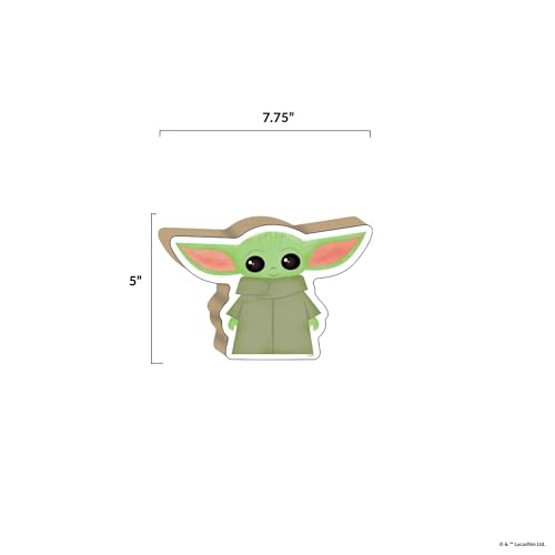Image of Disney Star Wars Baby Yoda Shelf Sitter Decor | Chunky Wood Block Cutout for Kids' Bedroom, Play Room or Office