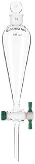 Chemglass CG-1742-10 Series CG-1742 Separatory Funnel with 10 mm PTFE Stopcock, Squibb, 38 Stopper, 6000 mL