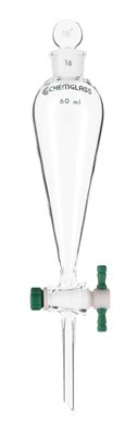 Funnel- Separatory- 125mL- Squibb- 2mm TeflonStop cock- # 22 Stopper, EA1