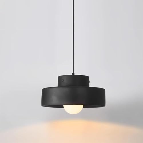 Éclairage d'intérieur moderne avec suspension wabi-sabi et lampe suspendue noire de salle à manger