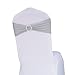 10 Fascia elastica per sedia da 50 pezzi con fibbia rotonda Papillon elasticizzato in spandex da sposa per decorazioni per feste di matrimonio-Cina, grigio argento, 50 pezzi